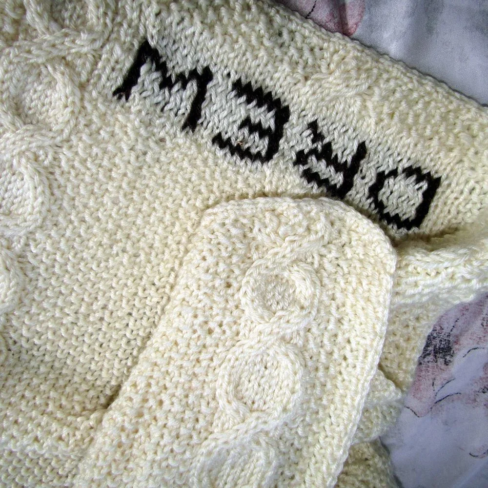 Handmade Knit Crocheted DREW Throw Personalized